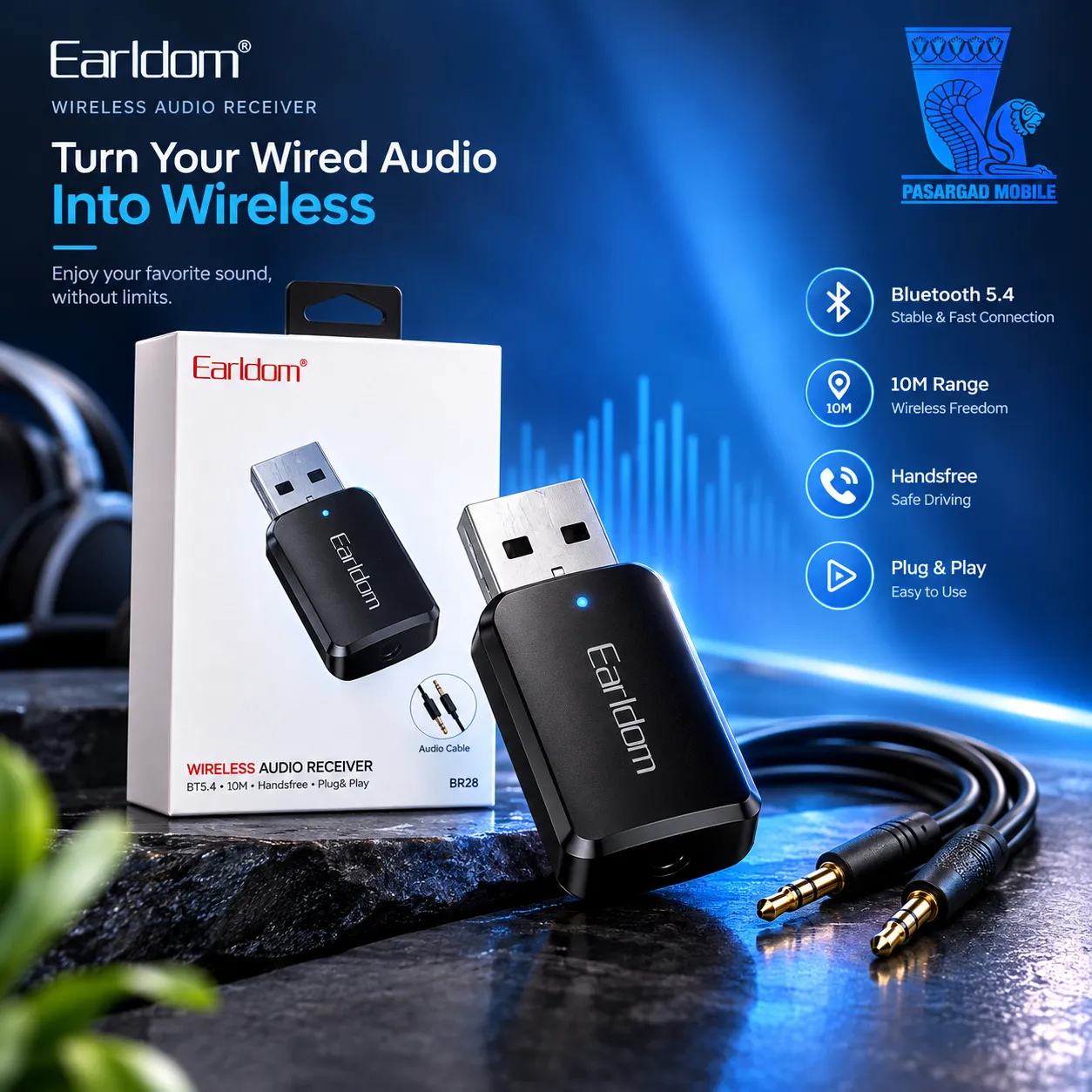 گیرنده صوتی بلوتوث ارلدام مدل BR28 (Earldom Wireless Audio Receiver)